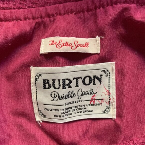 Burton Waffle Knit Hoodie Tunic Top – XS, Fuchsia Pink, Button Front - Picture 8 of 10